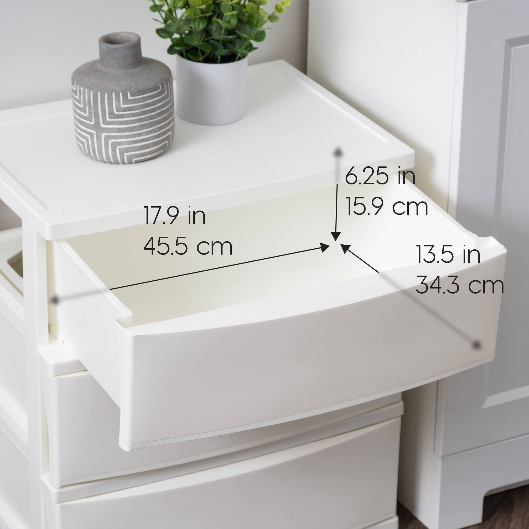 IRIS® 29.5qt. White Wide 3-Drawer Stacking Chests, 2ct.